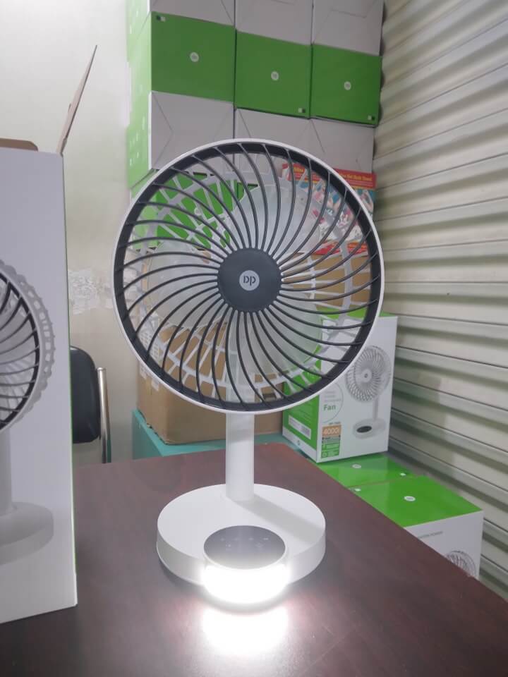 DP 7626 (RECHARGEABLE TABLE FAN) 4000mAh, With LED Night Light - Image 4