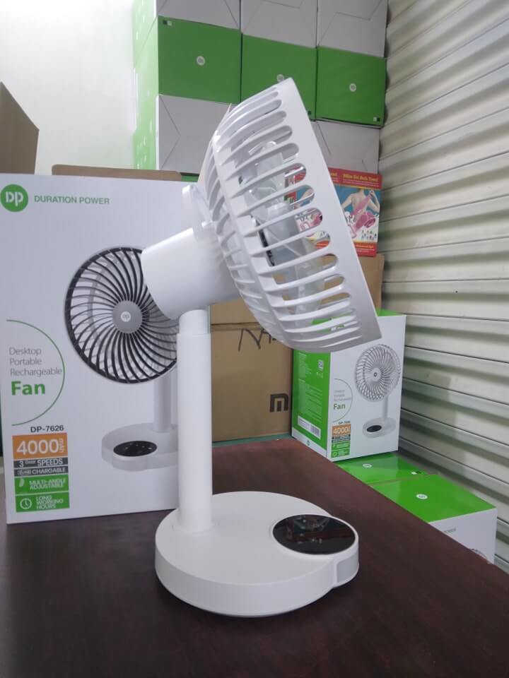 DP 7626 (RECHARGEABLE TABLE FAN) 4000mAh, With LED Night Light - Image 3